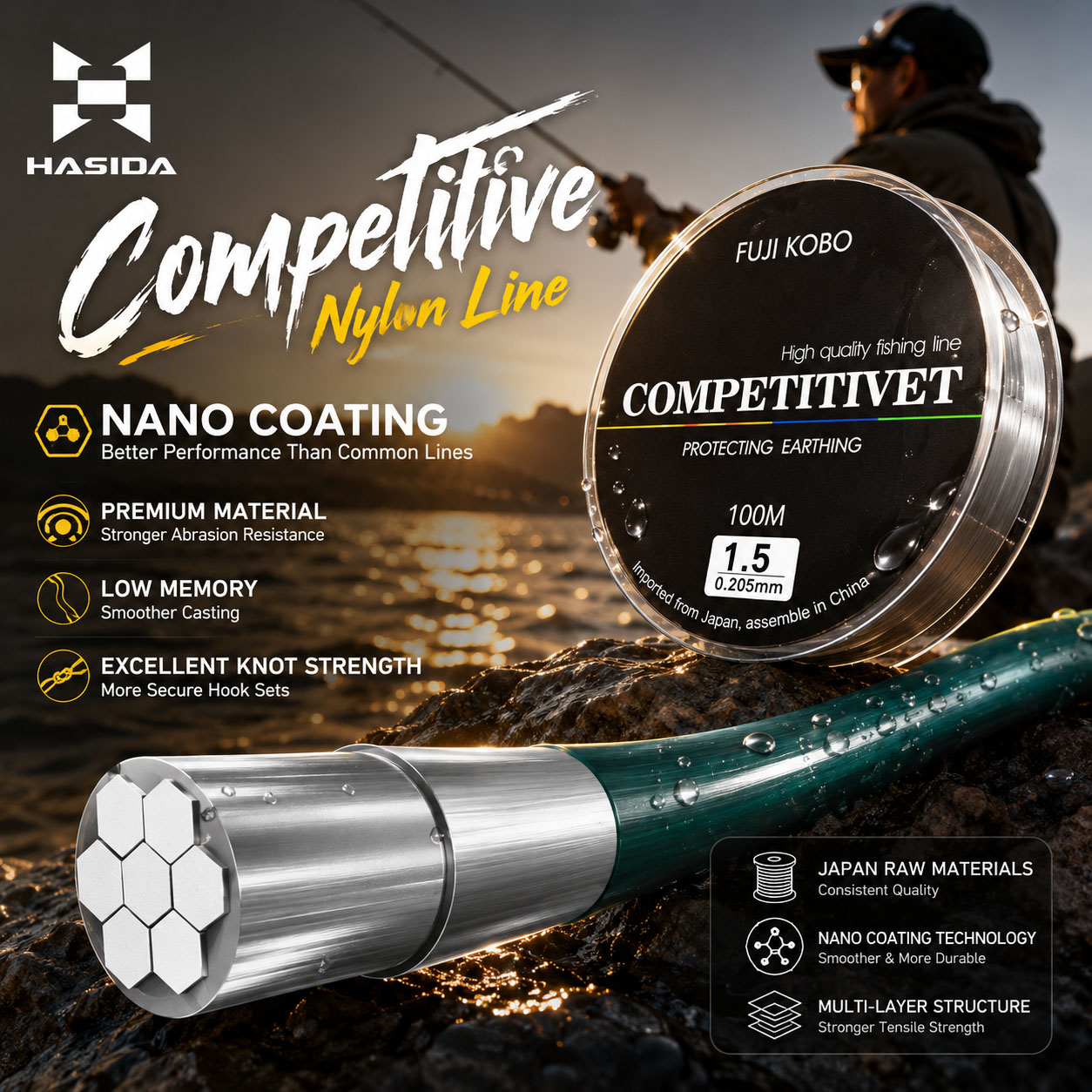 HASIDA FUJI KOBO Nylon Japanes - đánh giá và giá Copolymer Line