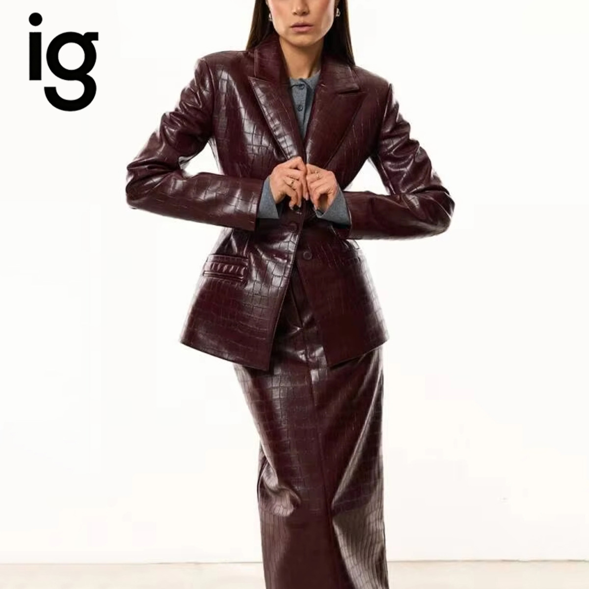 IG Women Burgundy Croc Faux Le - đánh giá và giá Fly Line